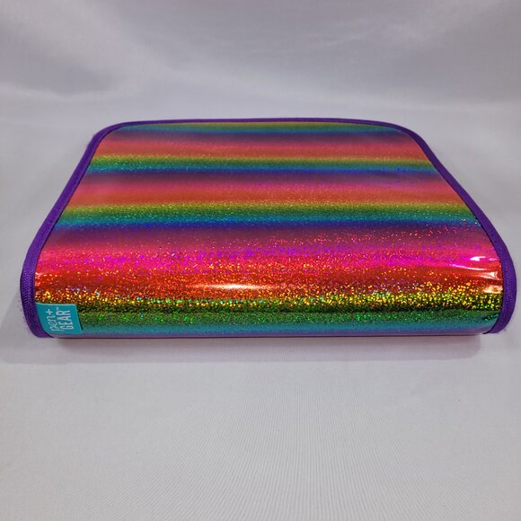 Pen + Gear 2" Binder 3-Ring Zipper Zip-Up Rainbow Glitter Carry Case - Picture 3 of 3